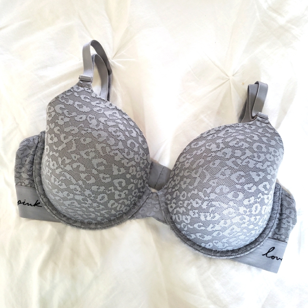 Grey Cheetah PINK bra